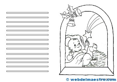 Postal de Navidad para colorear