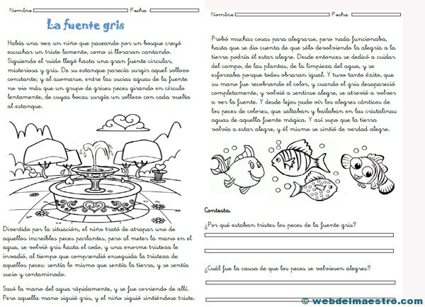 Comprensión lectora: La fuente gris.