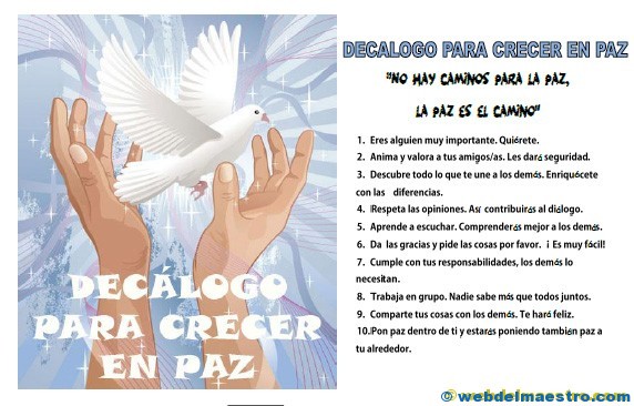 Decálogo para crecer en paz