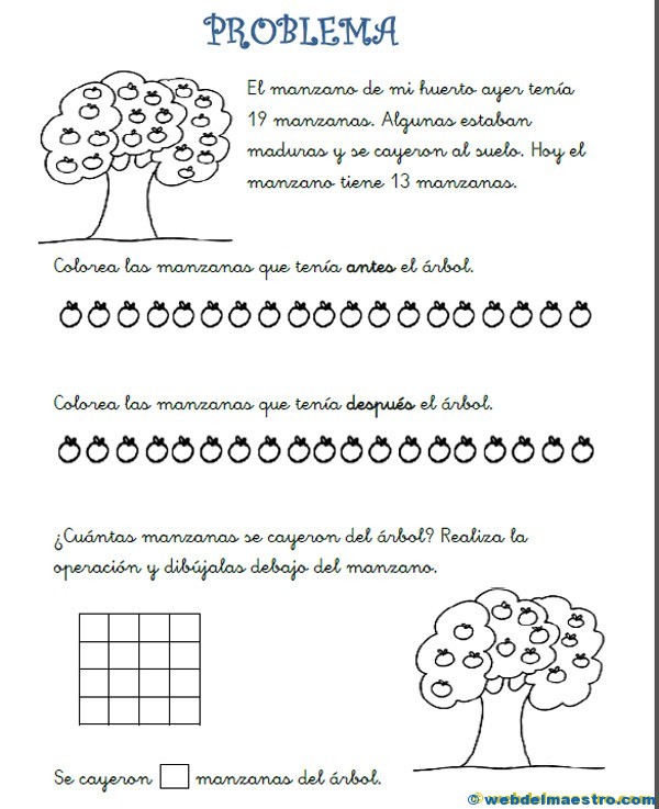Problemas para primero de primaria