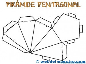 Figuras geométricas recortables: pirámide pentagonal
