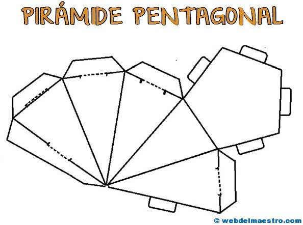 Figuras geométricas recortables:pirámide pentagonal