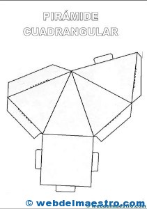 Figuras geométricas tridimensionales: pirámide cuadrangular