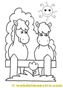 Caballos para colorear: Pareja