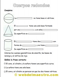 Figuras geometricas tridimensionales primaria: cuerpos redondos