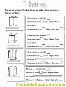 Figuras geometricas tridimensionales primaria: prismas-actividades