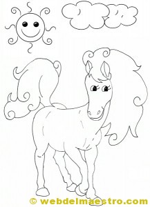 Caballos para colorear: yegua