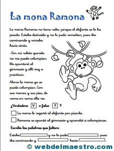 fichas de comprensión lectora | primero primaria