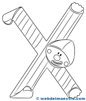 Letras para colorear-X