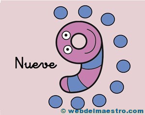 Fichas de números-El 9