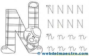 Dibujos para colorear de letras-N
