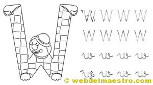 Dibujos para colorear de letras-W