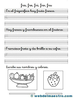 Ejercicios de caligrafía y ortografía