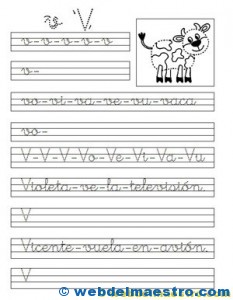 ejercicios de caligrafía-V ejercicios de caligrafía-V