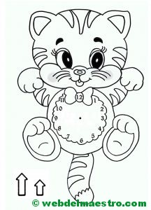 Relojes para aprender la hora-gatito
