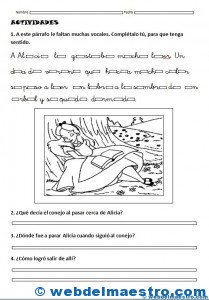Alicia en el país de las maravillas-actividades