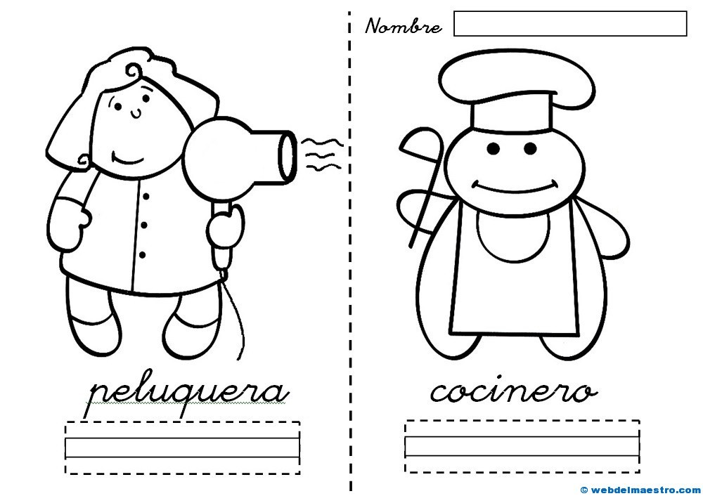 Dibujos de profesiones para colorear