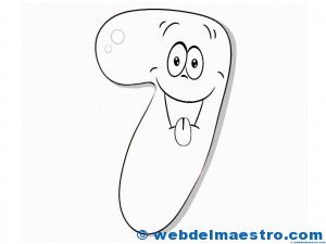 7-Números infantiles para colorear-Siete