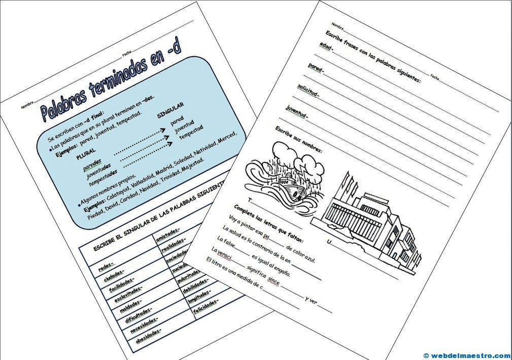 Palabras terminadas en d