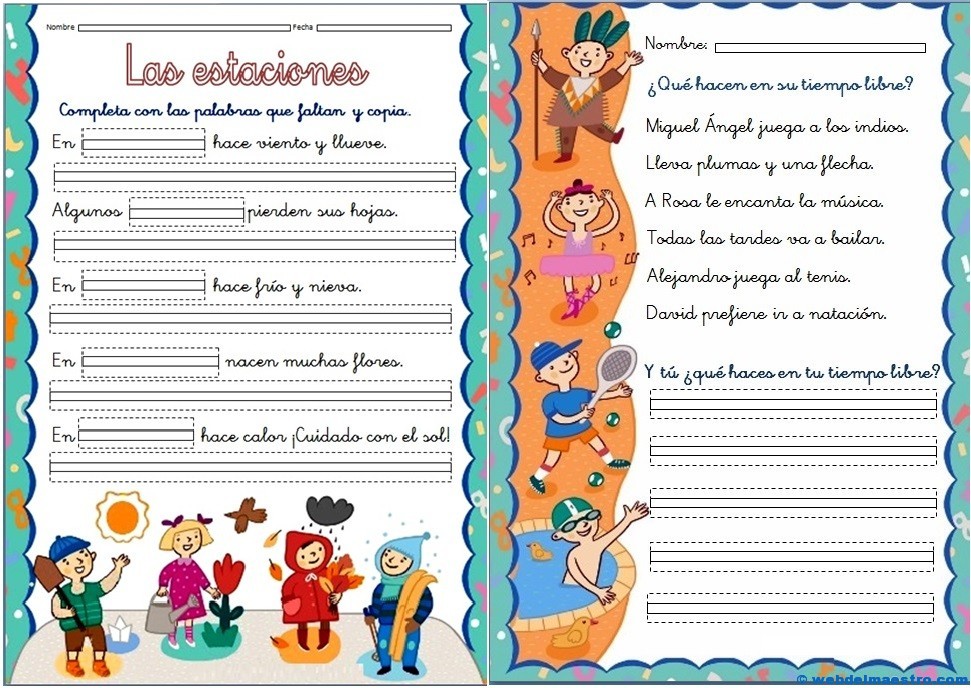 Fichas de lectoescritura