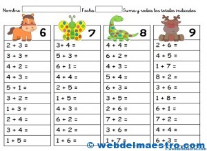 Sumas de los animales