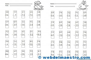 restas sin llevadas con decenas