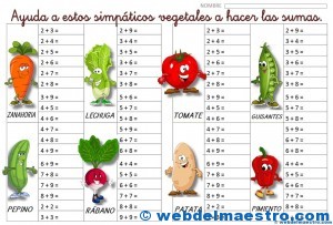 sumas de los vegetales