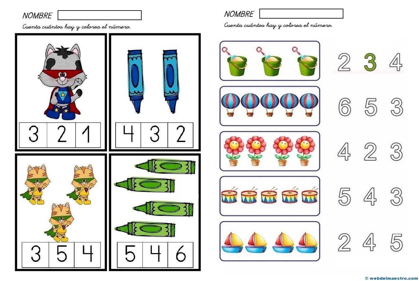Fichas de matemáticas