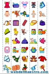 Pictogramas para imprimir de objetos infantiles