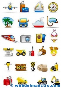 Pictogramas para imprimir de transportes y viajes