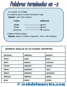 Ortografía-Palabras terminadas en z
