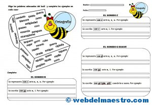 Ortografía-sonidos k, z, g suave