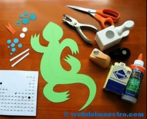 Manualidades para niños-LAGARTO-MATERIALES
