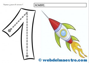 Repasar y picar el número 1