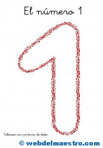 número 1 para colorear