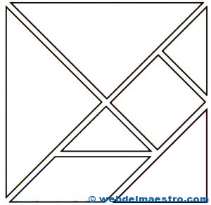 Piezas tangram para colorear