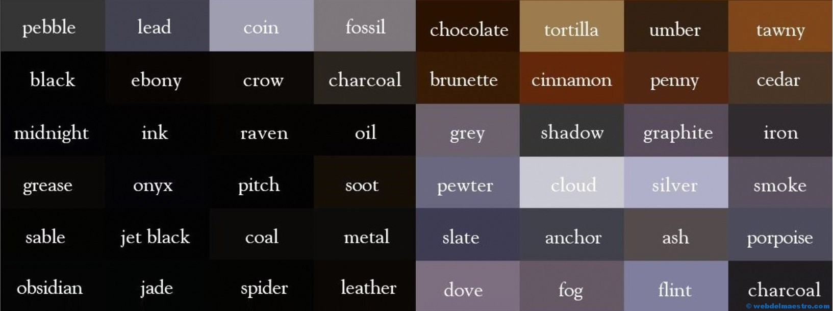 240 nombres de colores en ingles-(II)