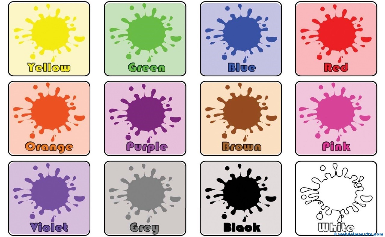 pinturas de colores en inglés