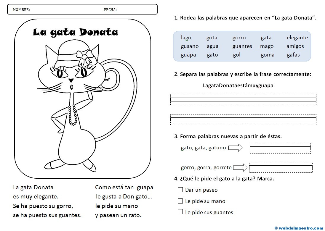 Lectura | Letras ga, go, gu