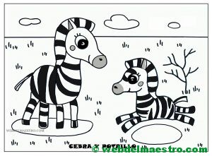 Dibujos para pintar-animales y sus crías