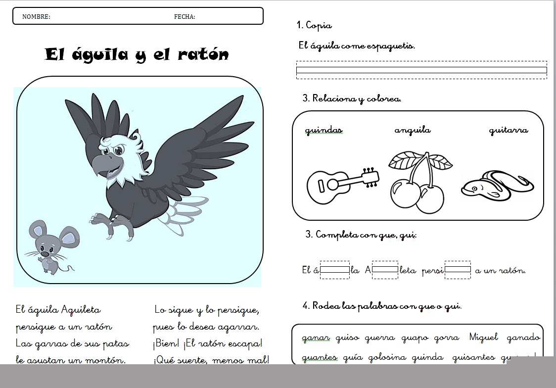 Lecturas infantiles (gue, gui)