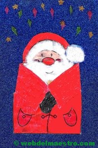 Terminación de papa noel con algodón y goma eva-