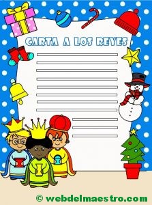 carta para los Reyes magos en color-con pauta