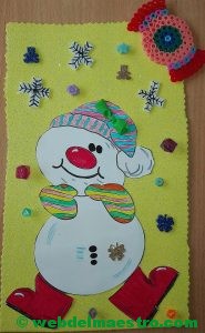 muñeco de nieve con goma eva