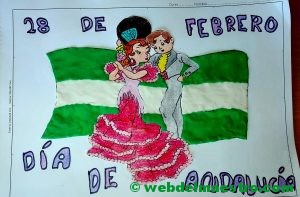 Dibujo Dia de Andalucía con plastilina