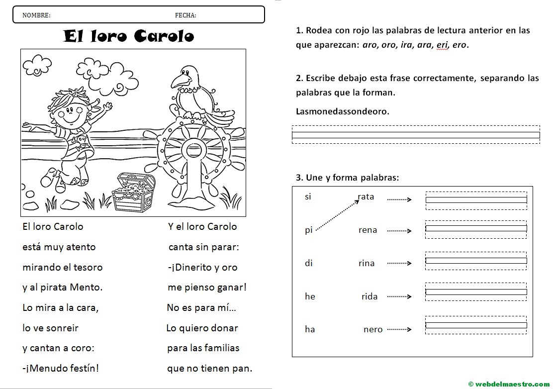 lecturas infantiles | letra r suave