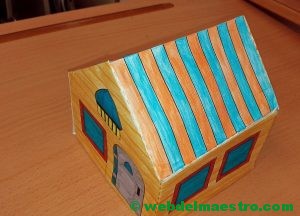 Terminación pegado del tejado por dentro