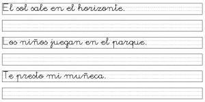 ejercicio de caligrafía pdf