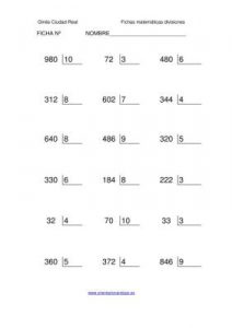 fichas de matematicas para niños