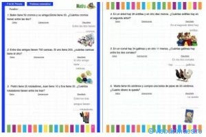 problemas de matemáticas 3 primaria